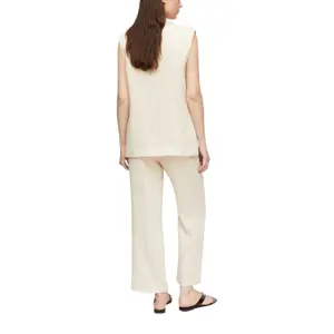 Lightweight Woven Ankle Dress Trousers for Women COMMA image-5