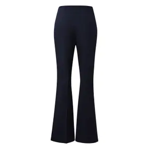 Women's Mid-Rise Flared Jersey Trousers with Hem Slits COMMA image-1
