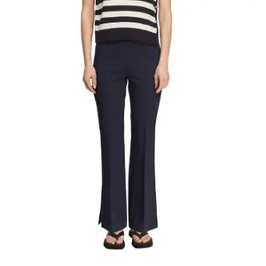 Women's Mid-Rise Flared Jersey Trousers with Hem Slits COMMA image-2