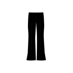 Women's Mid-Rise Flared Jersey Trousers with Hem Slits COMMA image-6