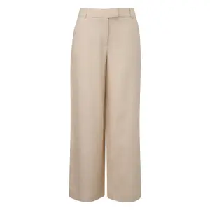 Structured Wide-Leg Suit Trousers in Mixed Lyocell for Women COMMA image-0