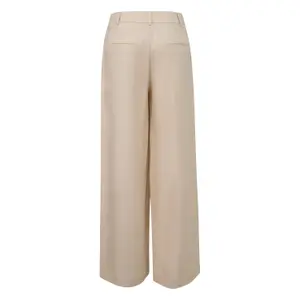 Structured Wide-Leg Suit Trousers in Mixed Lyocell for Women COMMA image-1