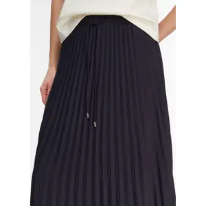 Women's Pleated Midi Chiffon Skirt with Drawstring COMMA image-3