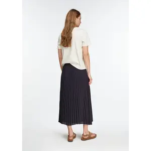Women's Pleated Midi Chiffon Skirt with Drawstring COMMA image-4