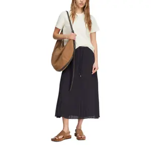 Women's Pleated Midi Chiffon Skirt with Drawstring COMMA image-6