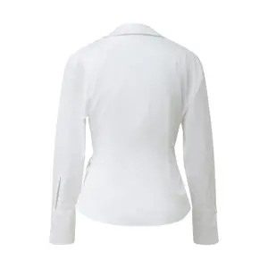 Cotton Satin Shirt with Press Stud Fastening Women COMMA image-1