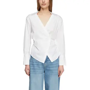 Cotton Satin Shirt with Press Stud Fastening Women COMMA image-2
