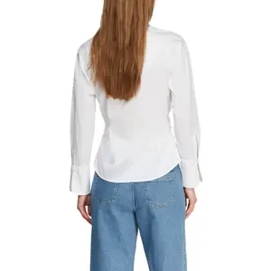 Cotton Satin Shirt with Press Stud Fastening Women COMMA image-5
