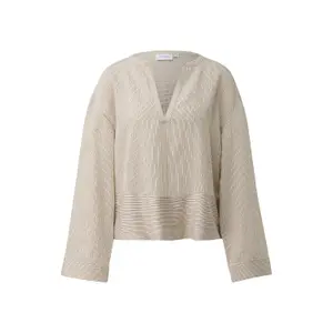 Flattering V-Neck Striped Blouse for Women COMMA image-0