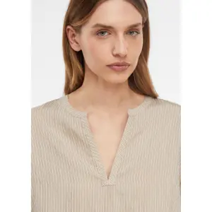 Flattering V-Neck Striped Blouse for Women COMMA image-3