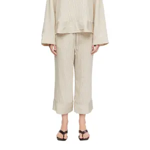 Lightweight Striped Viscose Culottes Trousers Women COMMA image-2