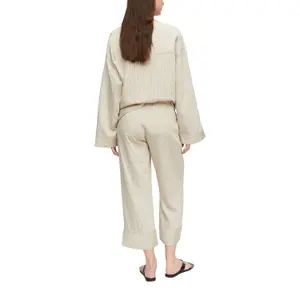 Lightweight Striped Viscose Culottes Trousers Women COMMA image-5