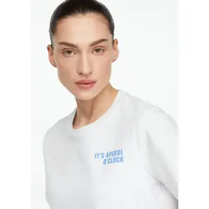 Distinctive Print Oversized Round Neck T-Shirt Women COMMA image-3