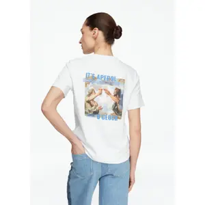 Distinctive Print Oversized Round Neck T-Shirt Women COMMA image-4