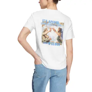 Distinctive Print Oversized Round Neck T-Shirt Women COMMA image-5