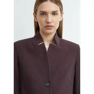 Manteau blazer ajusté en viscose mélangée à col montant femme COMMA image-3