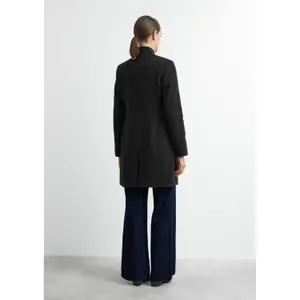 Manteau blazer ajusté en viscose mélangée à col montant femme COMMA image-4
