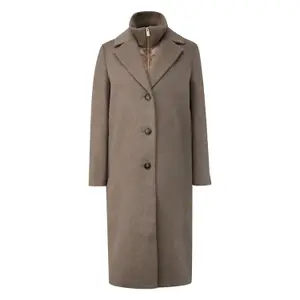 Mid-length H-shape Coat with Removable Lining for Women in Mixed Wool COMMA