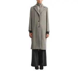 Mid-length H-shape Coat with Removable Lining for Women in Mixed Wool COMMA image-2