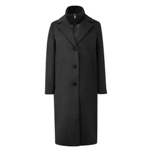 Mid-length H-shape Coat with Removable Lining for Women in Mixed Wool COMMA