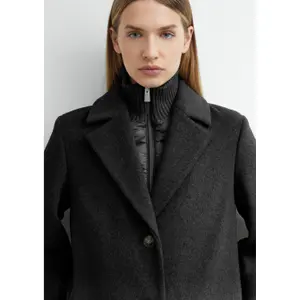 Mid-length H-shape Coat with Removable Lining for Women in Mixed Wool COMMA image-3