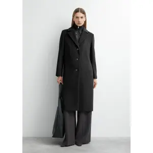 Mid-length H-shape Coat with Removable Lining for Women in Mixed Wool COMMA image-5