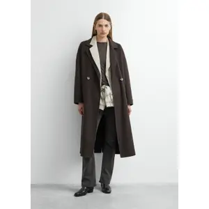 Oversized Double-Faced Wool Blend Maxi Blazer Coat for Women COMMA image-3