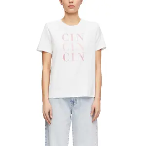 Jersey T-shirt with Rhinestone Print Women COMMA Cin-Cin-Cin image-2