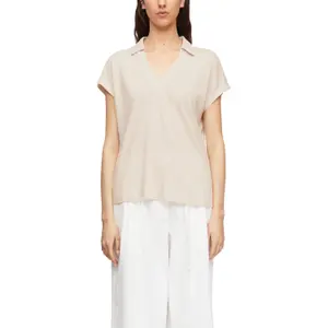 Women’s Linen Blend Polo T-Shirt COMMA image-2