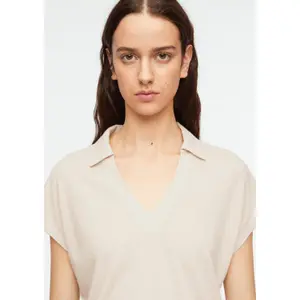 Women’s Linen Blend Polo T-Shirt COMMA image-3