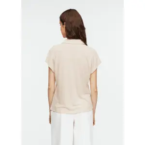 Women’s Linen Blend Polo T-Shirt COMMA image-4