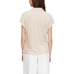 Women’s Linen Blend Polo T-Shirt COMMA image-5