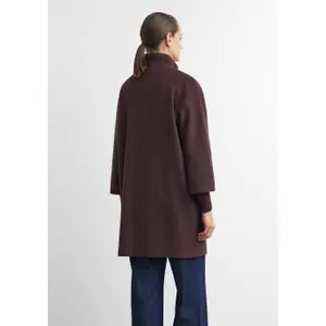 Wool Blend Egg Cut Cape Style Warm Coat for Women COMMA image-4
