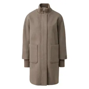 Wool Blend Egg Cut Cape Style Warm Coat for Women COMMA