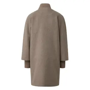 Wool Blend Egg Cut Cape Style Warm Coat for Women COMMA image-1