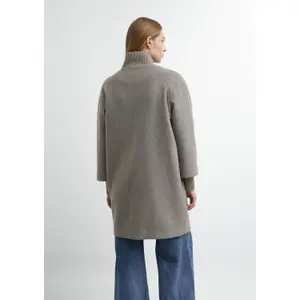 Wool Blend Egg Cut Cape Style Warm Coat for Women COMMA image-4