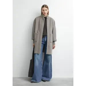 Wool Blend Egg Cut Cape Style Warm Coat for Women COMMA image-5