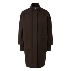 Wool Blend Egg Cut Cape Style Warm Coat for Women COMMA