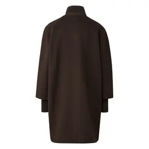 Wool Blend Egg Cut Cape Style Warm Coat for Women COMMA image-1