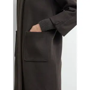Wool Blend Egg Cut Cape Style Warm Coat for Women COMMA image-3