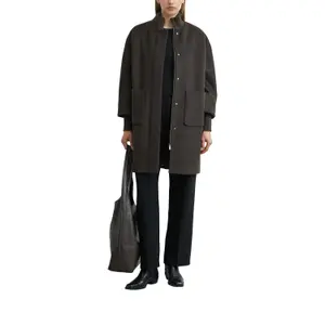 Wool Blend Egg Cut Cape Style Warm Coat for Women COMMA image-6