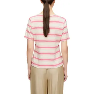 Women's Cotton Blend Striped T-Shirt COMMA image-5