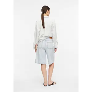 Women's Cotton-Lined Five-Pocket Denim Shorts COMMA image-4