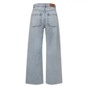 High Waisted Wide Leg Culotte Jeans with Patch Pockets for Women COMMA image-1