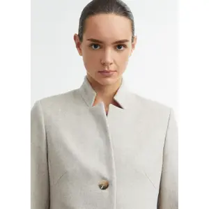 Manteau blazer ajusté à motif chevrons et col montant femme COMMA image-3