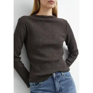 Lightweight High Neck Long Sleeve Structured T-Shirt Women COMMA image-3