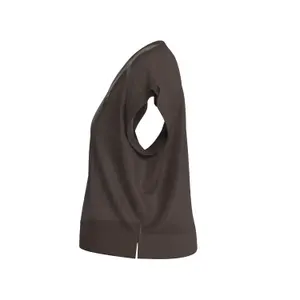 Women's Short Sleeve Linen Blend V-Neck Pull-over COMMA image-2