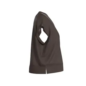 Women's Short Sleeve Linen Blend V-Neck Pull-over COMMA image-3