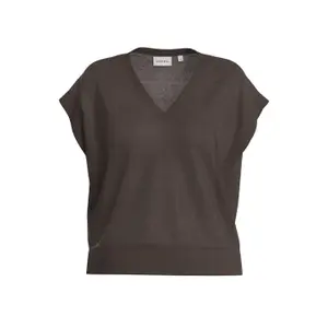 Women's Short Sleeve Linen Blend V-Neck Pull-over COMMA image-4