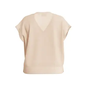 Women's Short Sleeve Linen Blend V-Neck Pull-over COMMA image-1